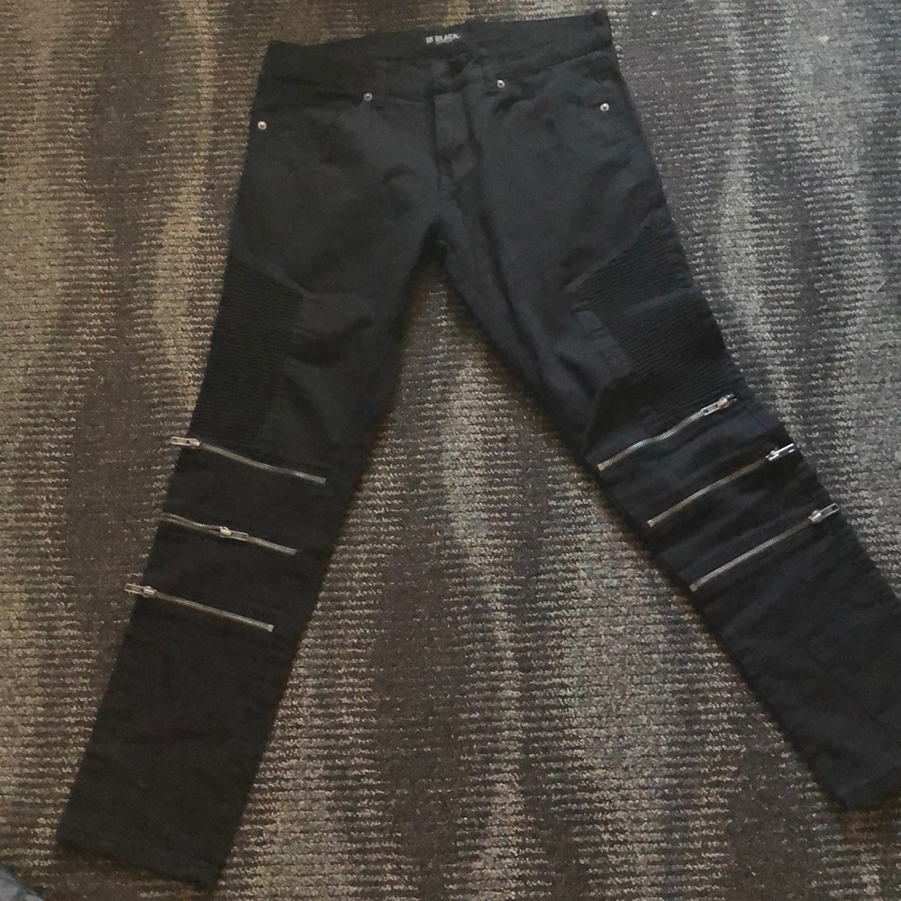 Black biker jeans